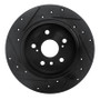 R1 92-03 Lexus ES300 Rear Right Drilled & Slotted Black Brake Rotor