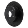 R1 92-03 Lexus ES300 Rear Left Drilled & Slotted Black Brake Rotor