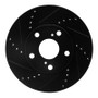 R1 92-06 Lexus ES300 Front Left Drilled & Slotted Black Brake Rotor