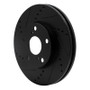 R1 92-06 Lexus ES300 Front Left Drilled & Slotted Black Brake Rotor