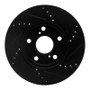 R1 92-06 Lexus ES300 Front Left Drilled & Slotted Black Brake Rotor