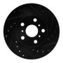R1 87-91 Toyota Camry Front Right Drilled & Slotted Black Brake Rotor