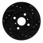 R1 87-92 Geo Prizm Front Right Drilled & Slotted Black Brake Rotor