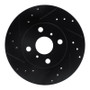 R1 87-92 Geo Prizm Front Left Drilled & Slotted Black Brake Rotor