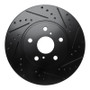 R1 86-92 Toyota Supra Front Right Drilled & Slotted Black Brake Rotor