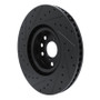 R1 11-25 Lexus IS200T Right Front Drilled & Slotted Black Brake Rotor