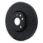 R1 06-20 Lexus GS350 Left Front Drilled & Slotted Black Brake Rotor