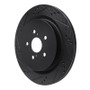 R1 16-22 Lexus RX350 Rear Left Drilled & Slotted Black Brake Rotor