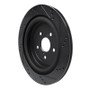 R1 16-22 Lexus RX350 Rear Left Drilled & Slotted Black Brake Rotor