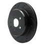 R1 06-20 Lexus GS300 Rear Left Drilled & Slotted Black Brake Rotor