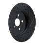 R1 11-17 Lexus CT200H Rear Right Drilled & Slotted Black Brake Rotor