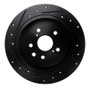 R1 06-15 Lexus IS250 Rear Right Drilled & Slotted Black Brake Rotor