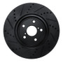 R1 01-06 Lexus LS430 Front Right Drilled & Slotted Black Brake Rotor