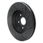 R1 01-06 Lexus LS430 Front Left Drilled & Slotted Black Brake Rotor