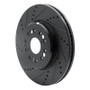 R1 95-00 Lexus LS400 Front Left Drilled & Slotted Black Brake Rotor