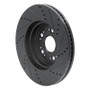 R1 95-00 Lexus LS400 Front Left Drilled & Slotted Black Brake Rotor