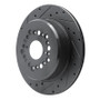 R1 92-00 Lexus LS400 Rear Left Drilled & Slotted Black Brake Rotor