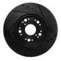 R1 90-90 Lexus LS400 Front Left Drilled & Slotted Black Brake Rotor