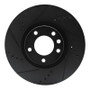 R1 11-18 Porsche Cayenne Right Front Drilled & Slotted Black Brake Rotor
