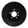 R1 11-18 Porsche Cayenne Right Front Drilled & Slotted Black Brake Rotor