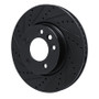 R1 03-18 Porsche Cayenne Left Front Drilled & Slotted Black Brake Rotor