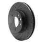 R1 03-18 Porsche Cayenne Right Front Drilled & Slotted Black Brake Rotor