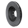 R1 03-18 Porsche Cayenne Right Front Drilled & Slotted Black Brake Rotor