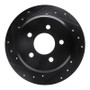 R1 96-02 Ford Crown Victoria Rear Left Drilled & Slotted Black Brake Rotor