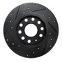 R1 05-13 Audi A3 Rear Right Drilled & Slotted Black Brake Rotor