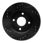 R1 95-04 Ford Contour Rear Right Drilled & Slotted Black Brake Rotor