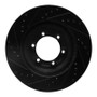 R1 12-18 Chevrolet Colorado Front Right Drilled & Slotted Black Brake Rotor