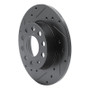 R1 05-13 Audi A3 Rear Left Drilled & Slotted Black Brake Rotor