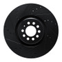 R1 04-06 Audi TT Quattro Left Front Drilled & Slotted Black Brake Rotor