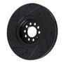 R1 04-06 Audi TT Quattro Right Front Drilled & Slotted Black Brake Rotor