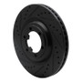 R1 12-18 Chevrolet Colorado Front Left Drilled & Slotted Black Brake Rotor