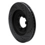 R1 12-18 Chevrolet Colorado Front Left Drilled & Slotted Black Brake Rotor