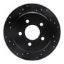 R1 91-95 Ford Crown Victoria Rear Left Drilled & Slotted Black Brake Rotor