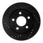 R1 99-05 Audi A6 Quattro Rear Left Drilled & Slotted Black Brake Rotor