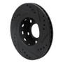 R1 99-05 Audi A6 Quattro Rear Left Drilled & Slotted Black Brake Rotor