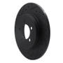 R1 03-05 Lincoln AVIATOR Rear Left Drilled & Slotted Black Brake Rotor