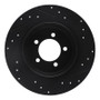 R1 03-05 Lincoln AVIATOR Rear Left Drilled & Slotted Black Brake Rotor