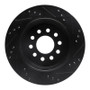 R1 03-11 Lincoln Town Car Rear Left Drilled & Slotted Black Brake Rotor