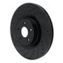 R1 16-18 Ford Focus Front Left Drilled & Slotted Black Brake Rotor