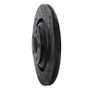 R1 07-11 Audi S6 Rear Right Drilled & Slotted Black Brake Rotor