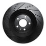 R1 07-11 Audi S6 Rear Right Drilled & Slotted Black Brake Rotor