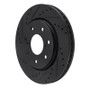 R1 10-14 Ford F-150 4WD Front Left Drilled & Slotted Black Brake Rotor