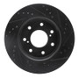 R1 10-14 Ford F-150 4WD Front Left Drilled & Slotted Black Brake Rotor