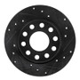 R1 00-08 Audi A4 (USA/Canada) Rear Right Drilled & Slotted Black Brake Rotor