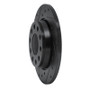 R1 00-08 Audi A4 (USA/Canada) Rear Left Drilled & Slotted Black Brake Rotor