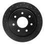 R1 12-14 Ford F-150 4WD Rear Left Drilled & Slotted Black Brake Rotor
